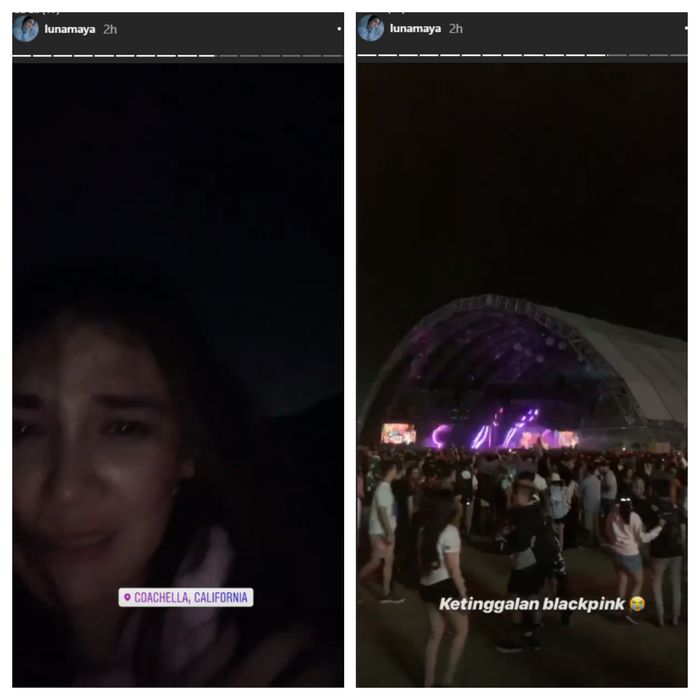 Luna Maya dalam ikut menyaksikan festival musik Coachella