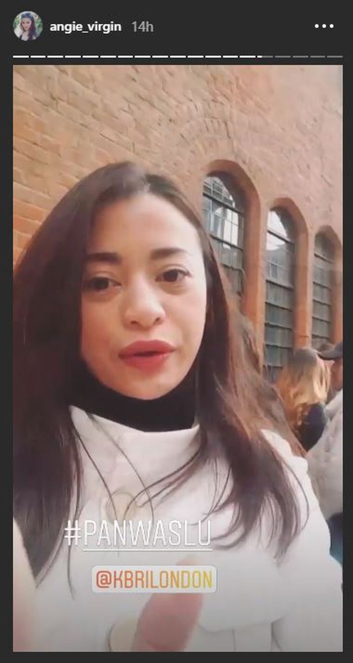 Tangkapan layar unggahan Angie Virgin.