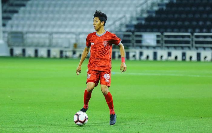 Pemain asal Indonesia, Khuwailid Mustafa, saat memperkuat Al- Duhail U-19.