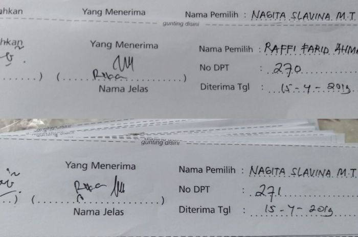 Raffi Ahmad dan Nagita Slavina terdaftar di TPS 06, Kelurahan Pangkalan Jati Baru, Depok, Jawa Barat.