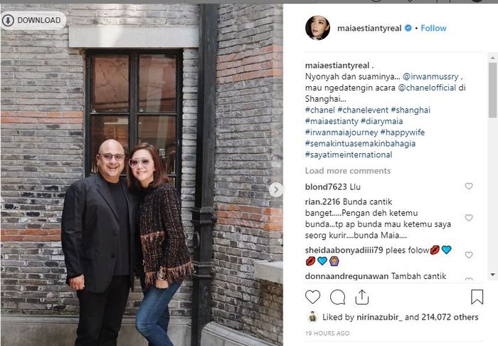 Postingan Maia Estianty.