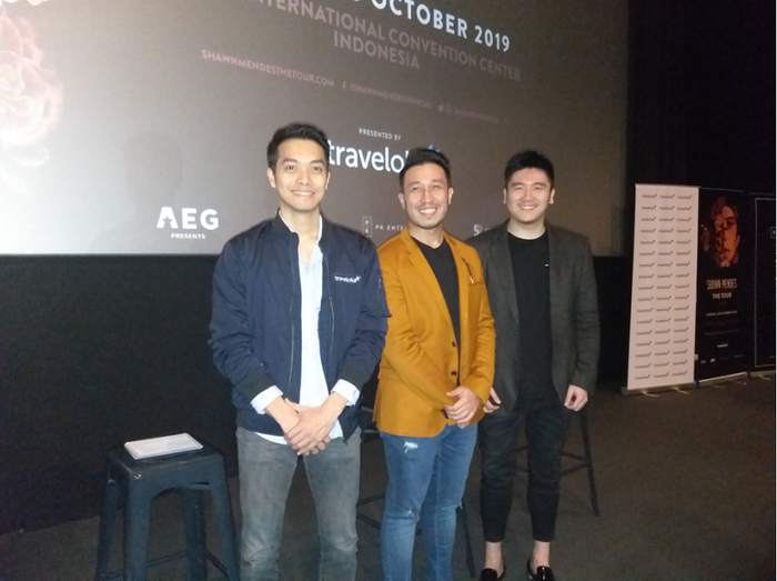 Konfrensi Pers Shawn Mendes The Tour Asia di kawasan Grand Indonesia, Jakarta Pusat, Selasa (23/4/2019).