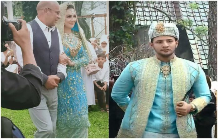 Gaun pernikahan Irish Bella dan Ammar Zoni yang bertabur emas bak drama India Jodha Akbar.