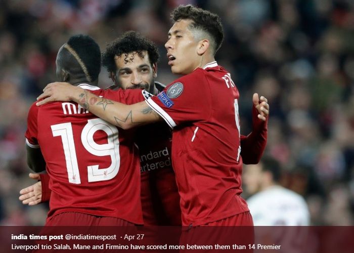 Trisula maut Liverpool, Roberto Firmino, Sadio Mane, dan Mohamed Salah