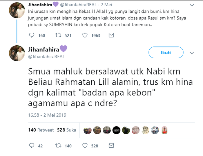 Jihan Fahira geram dengan Andre Taulany.