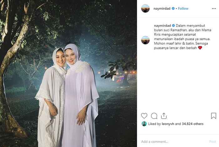 Naysila Mirdad memakai hijab