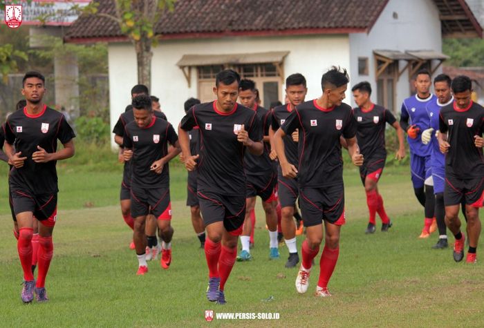 Suasana latihan Persis Solo di Lapangan Dibal, Boyolali, pada 8 Mei 2019