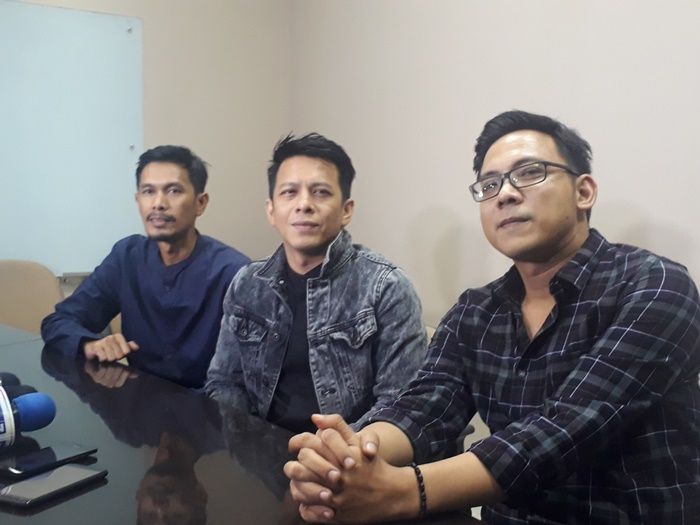 Band Noah sesaat sebelum tampil dalam acara Salam Ramadhan di Lippo Mall Kemang, Jakarta Selatan pada Jumat (17/5/2019).