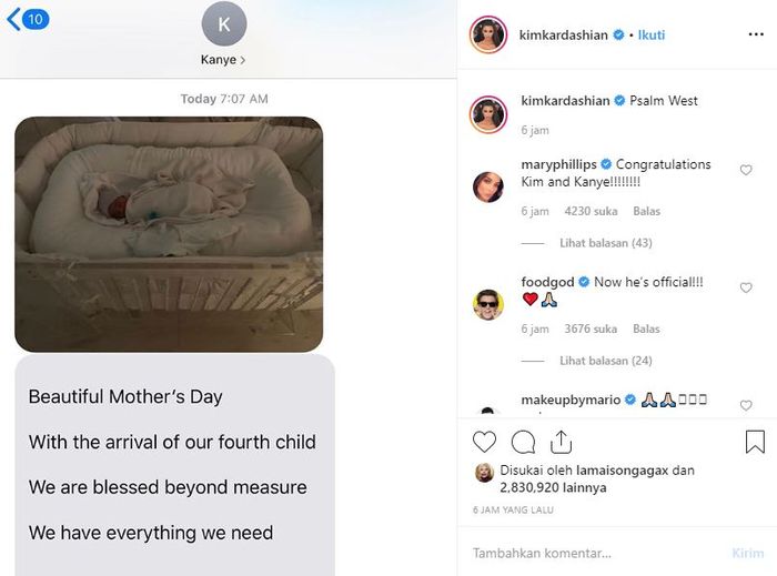 Postingan Kim Kardashian.