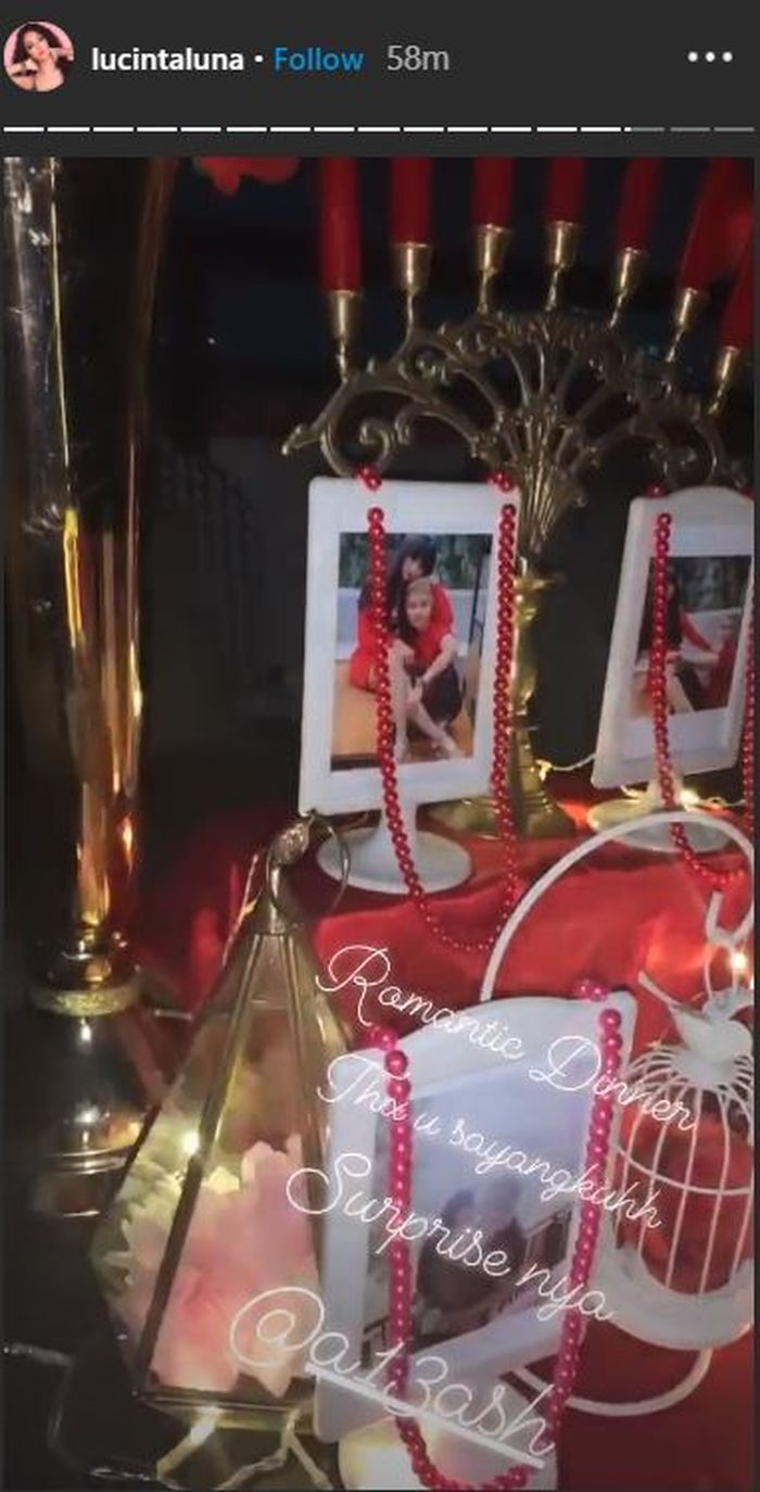 Dekorasi dinner Lucinta Luna dan sang kekasih.