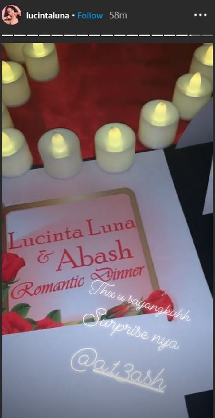 Dekorasi dinner Lucinta Luna dan sang kekasih.
