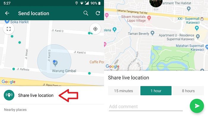Cara memantau keberadaan seseorang menggunakan WhatsApp.