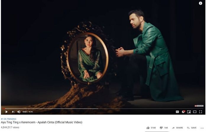 Video musik lagu terbaru Ayu Ting Ting jadi trending 1 YouTube
