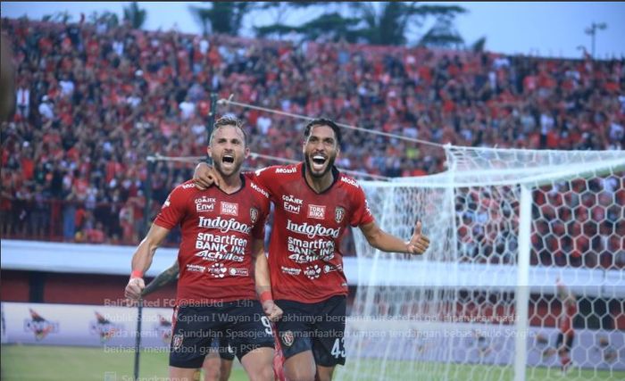 Ilija Spasojevic mencetak gol penentu kemenangan Bali United atas PSIS Semarang dalam lanjutan Liga 1 2019, 22 Juni 2019.