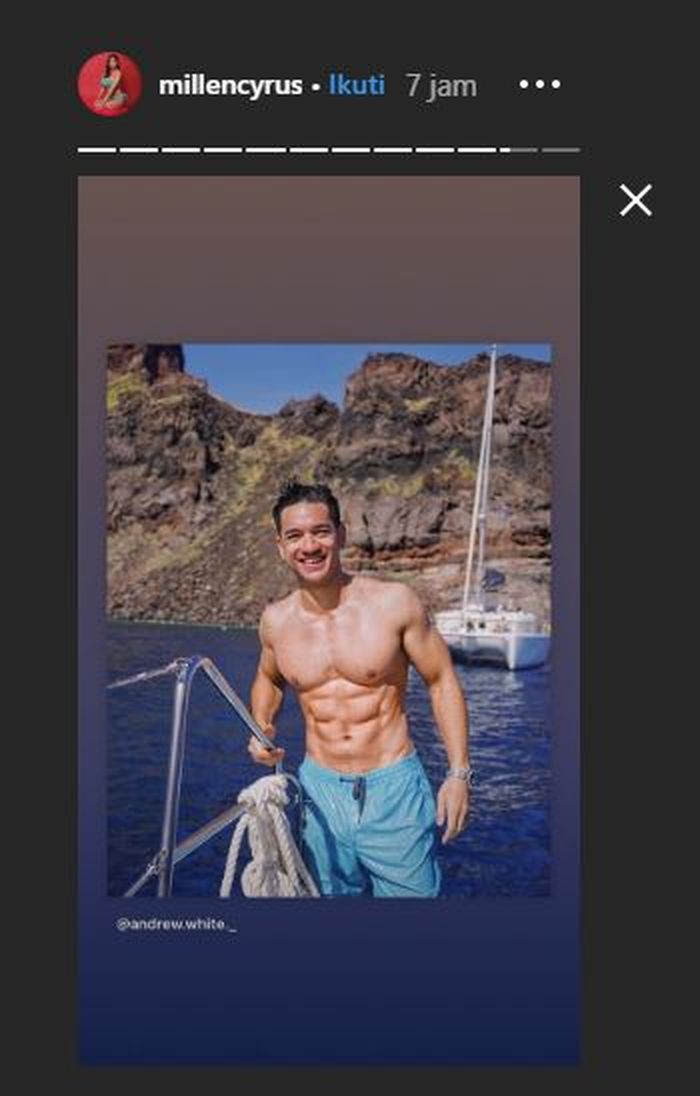 Foto Seksi Andrew White yang diunggah Instagram Millen Cyrus.