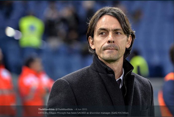 Filippo Inzaghi saat masih melatih AC MIlan.