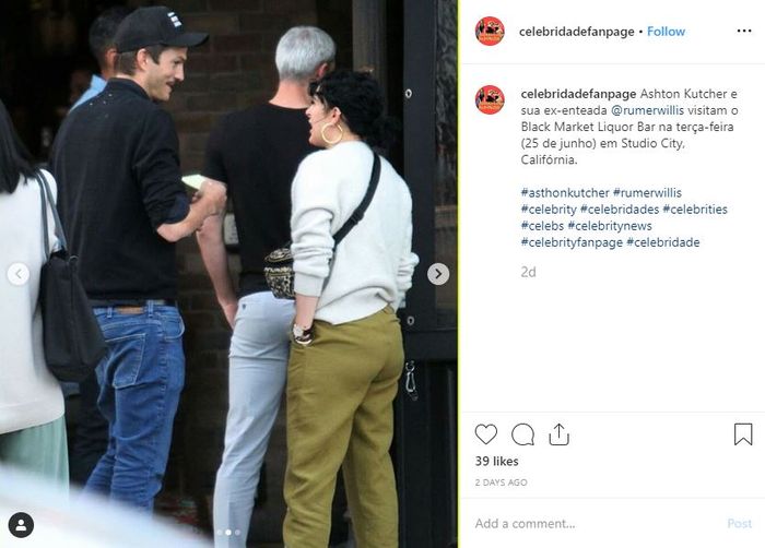 Ashton Kutcher bersama mantan putri tirinya, Rumer Wilis  