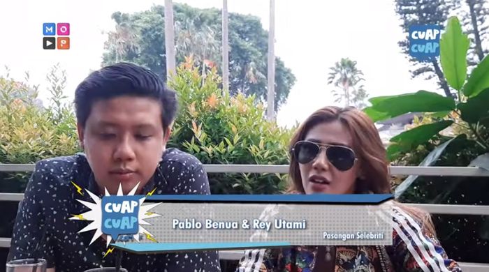 Pablo Benua dan Rey Utami saat memberikan kesaksian soal nama keduanya yang turut dilaporkan oleh Fairuz A Rafiq  