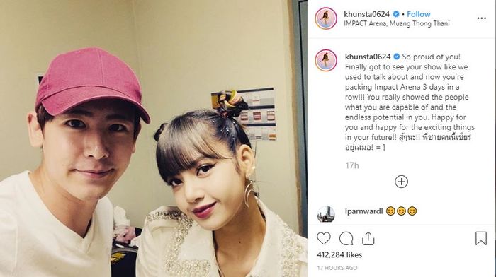 Tangkapan layar postingan Instagram Nichkun 2PM.