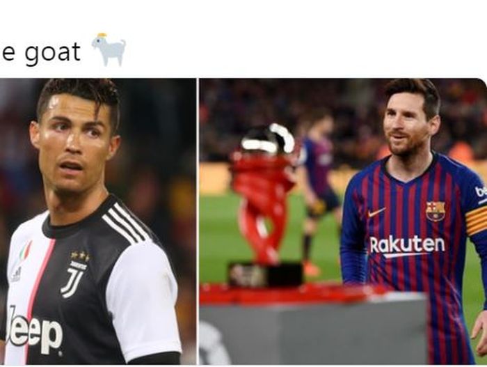 Megabintang Juventus, Cristiano Ronaldo (kiri), dan megabintang Barcelona, Lionel Messi.