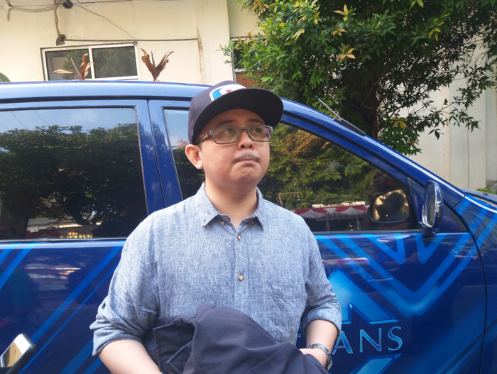 Asisten pribadi Nunung, Eka Pampam, saat ditemui Grid.ID di Polda Metro Jaya, Jakarta Selatan, Sabtu (20/7/2019).