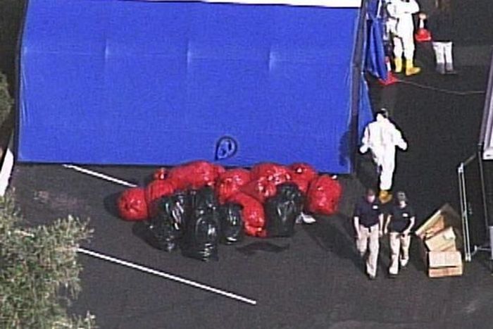 Kantong plastik tersebut adalah sebuah potongan-potongan tubuh manusia yang ditemukan.