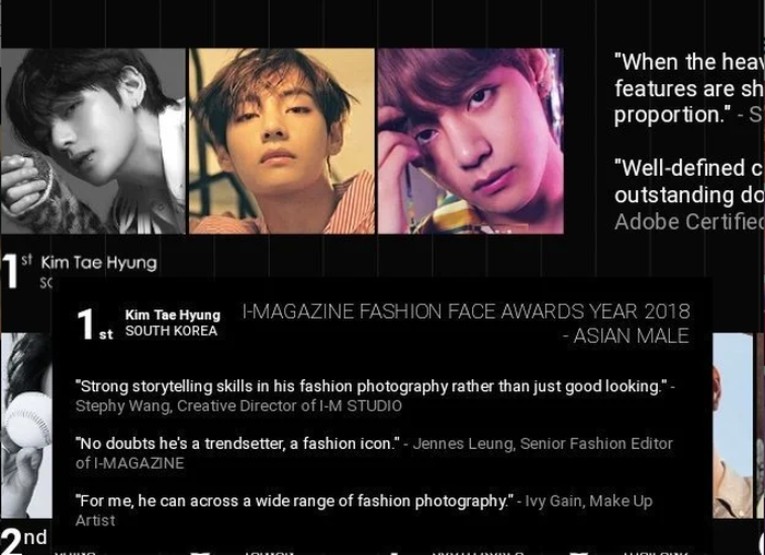 foto V BTS dalam pemotretan I-Magazine