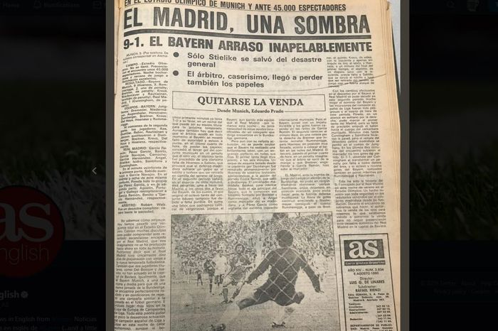 Bayern Muenchen vs Real Madrid pada pramusim 1980 saat diberitakan di media.