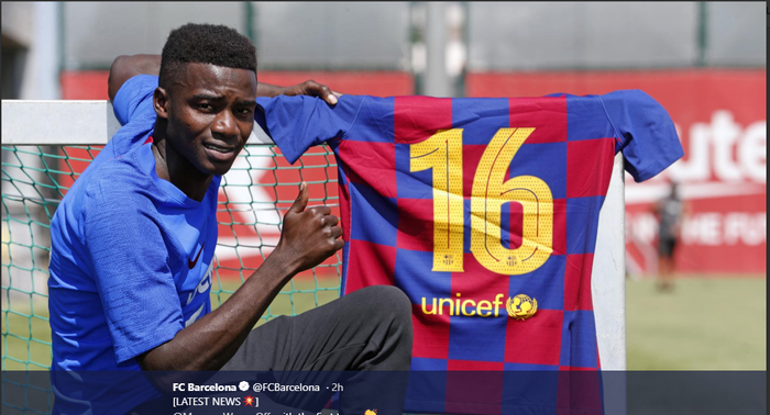 Moussa Wague, dipromosikan ke tim utama Barcelona untuk musim 2019-2020.