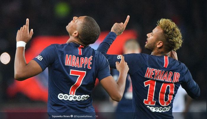 Duo penyerang Paris Saint-Germain (PSG), Kylian Mbappe dan Neymar.