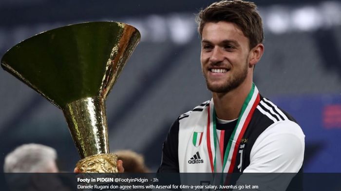 Bek tengah Juventus, Daniele Rugani, tengah menjadi incaran Arsenal pada bursa transfer musim panas.