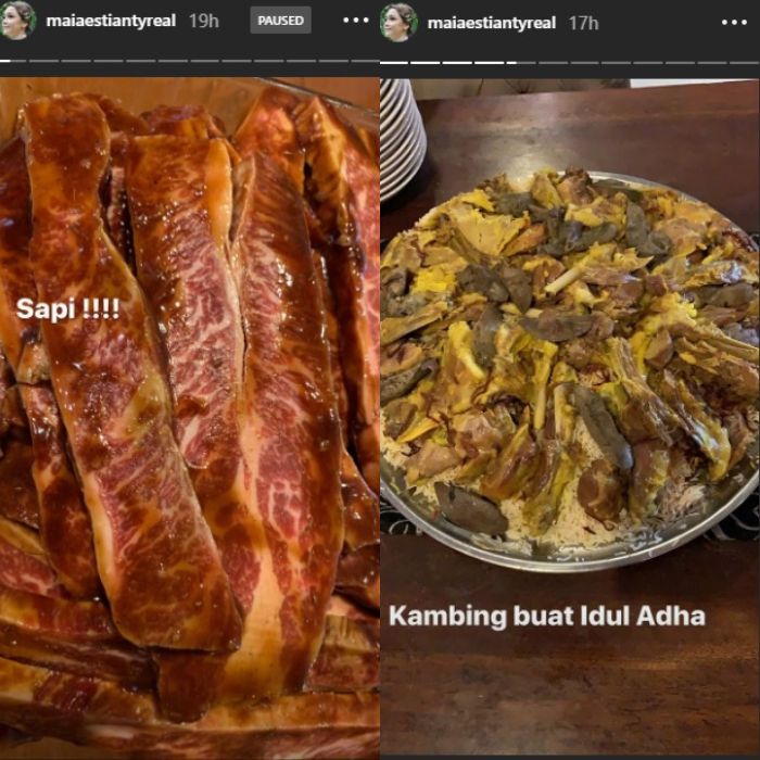 Hidangan Idul Adha di rumah Maia Estianty