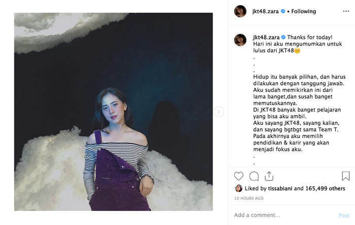 Unggahan foto Zara 'JKT48'
