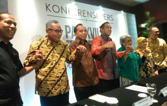 Pers conference Penghargaan Achmad Bakrie di XII Ballroom Djakarta Theater, Jakarta Pusat, Rabu (14/8/2019).