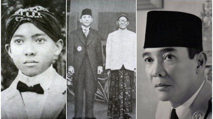 Kolase foto masa muda Soekarno
