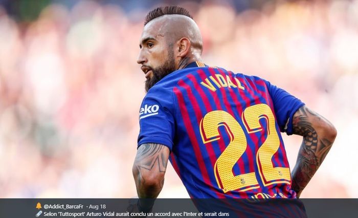 Gelandang tengah milik Barcelona, Arturo Vidal.