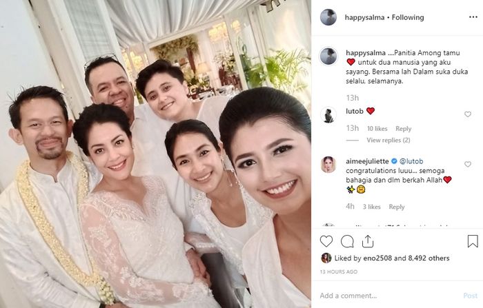 Happy Salma jadi among tamu di pernikahan Lulu Tobing