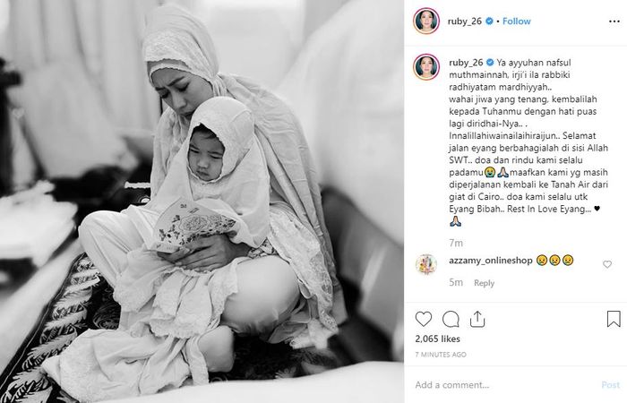 Unggahan dari Aliya Rajasa yang mengabarkan tentang berpulangnya ibunda dari ayah mertuanya, SBY