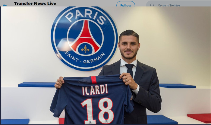 Mauro Icardi, resmi bergabung dari Inter Milan ke klub Liga Prancis, PSG.