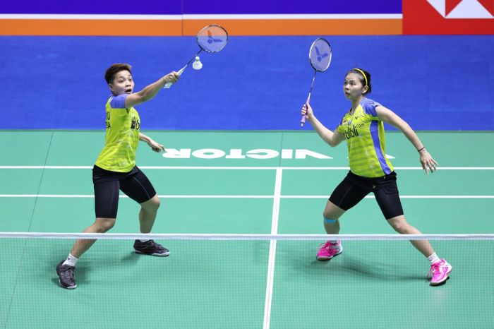 Pasangan ganda putri Indonesia, Greysia Polii/Apriyani Rahayu, tampil pada babak pertama China Open 2019 di Olympic Sports Center Gymnasium, Changzou, China, Rabu (18/9/2019).