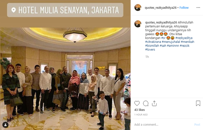 Beredar foto Citra Kirana dan Rezky Aditya lakukan pertemuan keluarga