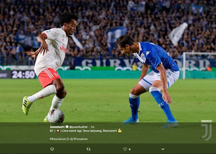 Pemain Juventus, Juan Cuadrado dalam laga kontra Brescia