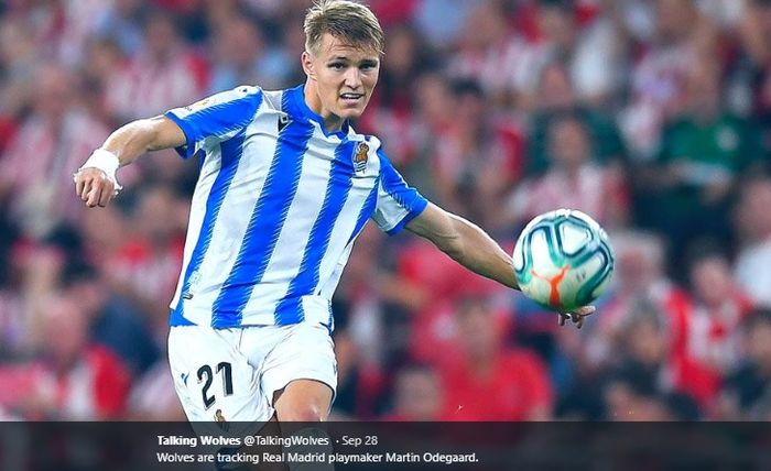 Gelandang serang milik Real Madrid yang kini dipinjamkan ke Real Sociedad, Martin Odegaard.