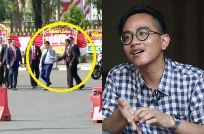 Paspampres refleks tarik jas Gibran Rakabuming saat pelantikan presiden
