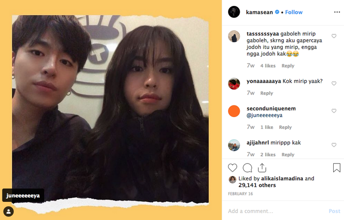 Unggahan foto Kamasean