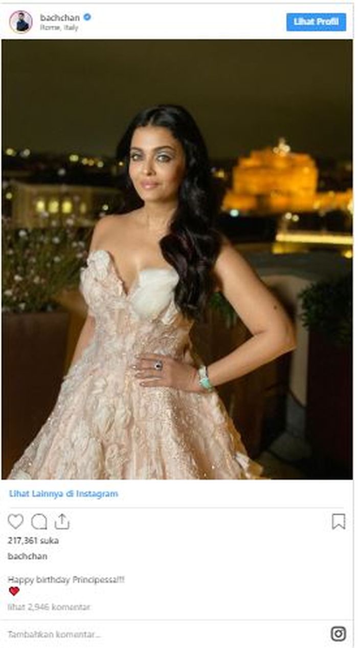 Ucapan selamat ulang tahun Abhishek Bachchan untuk Aishwarya Rai