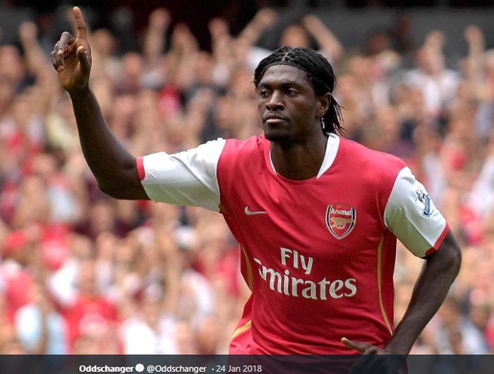 Emmanuel Adebayor saat masih bermain untuk Arsenal