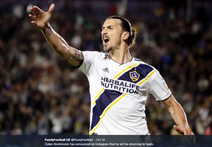 Penyerang Los Angeles Galaxy asal Swedia, Zlatan Ibrahimovic.