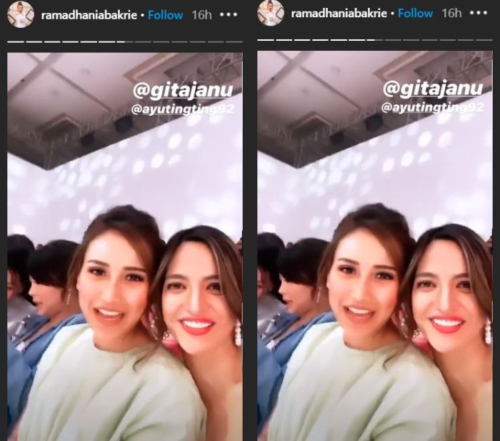 Ayu Ting Ting dan Nia Ramadhani saat hadiri acara fashion show Ivan Gunawan