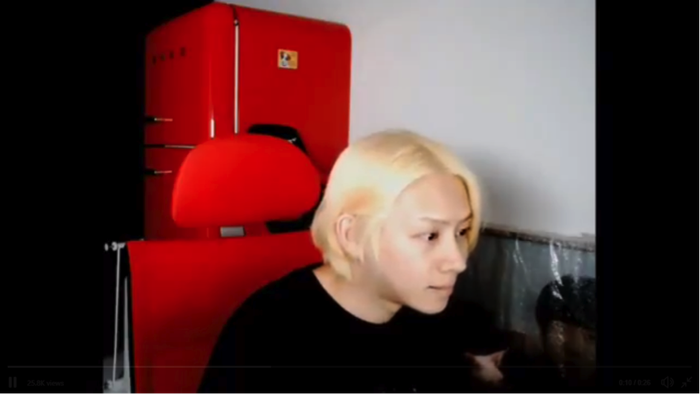 Heechul saat melakukan live dan penampakan kucing Sphynx